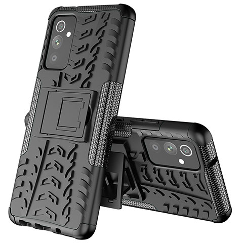 Coque Contour Silicone et Plastique Housse Etui Mat avec Support J01X pour Samsung Galaxy A25 5G Noir