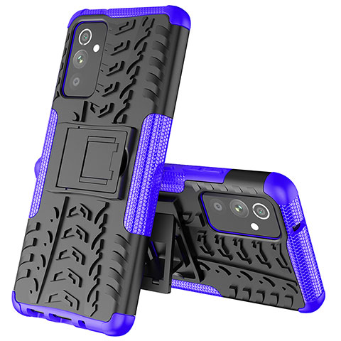 Coque Contour Silicone et Plastique Housse Etui Mat avec Support J01X pour Samsung Galaxy A25 5G Violet