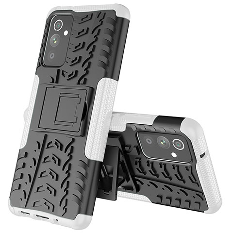 Coque Contour Silicone et Plastique Housse Etui Mat avec Support J01X pour Samsung Galaxy S23 FE 5G Argent