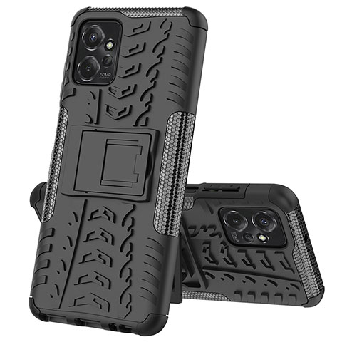 Coque Contour Silicone et Plastique Housse Etui Mat avec Support JX1 pour Motorola Moto G Power 5G (2023) Noir