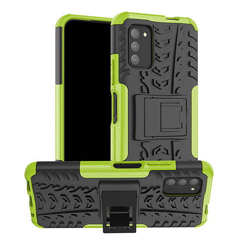 Coque Contour Silicone et Plastique Housse Etui Mat avec Support JX1 pour Nokia G100 Vert