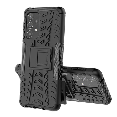 Coque Contour Silicone et Plastique Housse Etui Mat avec Support JX1 pour Samsung Galaxy A33 5G Noir