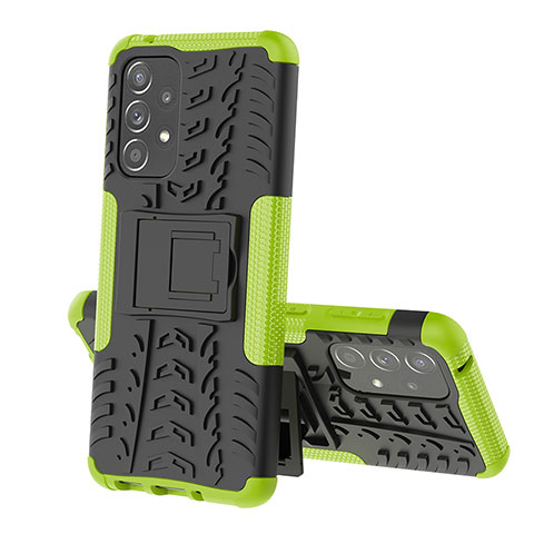 Coque Contour Silicone et Plastique Housse Etui Mat avec Support JX1 pour Samsung Galaxy A33 5G Vert