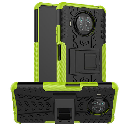 Coque Contour Silicone et Plastique Housse Etui Mat avec Support JX1 pour Xiaomi Mi 10T Lite 5G Vert