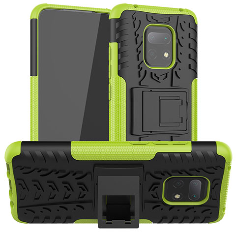 Coque Contour Silicone et Plastique Housse Etui Mat avec Support JX1 pour Xiaomi Redmi 10X Pro 5G Vert