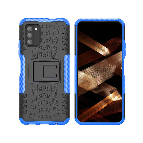 Coque Contour Silicone et Plastique Housse Etui Mat avec Support JX2 pour Nokia G100 Bleu