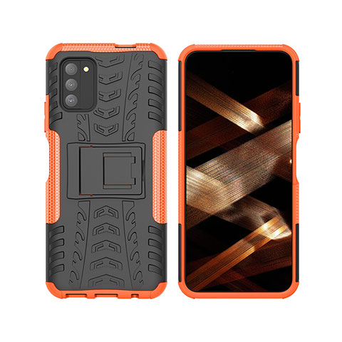 Coque Contour Silicone et Plastique Housse Etui Mat avec Support JX2 pour Nokia G100 Orange