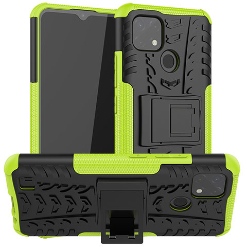 Coque Contour Silicone et Plastique Housse Etui Mat avec Support JX2 pour Realme Narzo 50i Vert