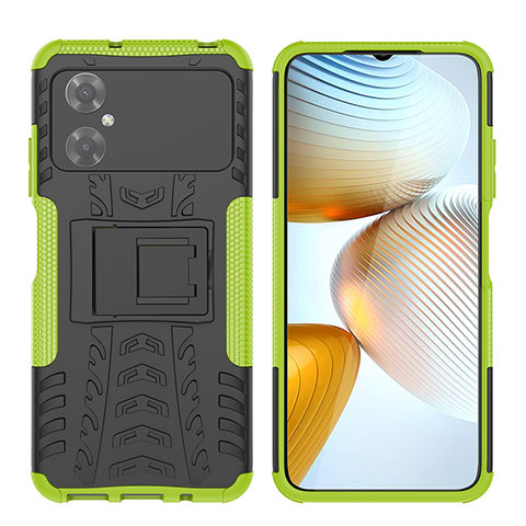 Coque Contour Silicone et Plastique Housse Etui Mat avec Support JX2 pour Xiaomi Redmi Note 11R 5G Vert