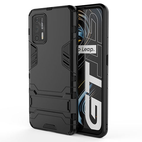 Coque Contour Silicone et Plastique Housse Etui Mat avec Support KC1 pour Realme GT Neo 2T 5G Noir