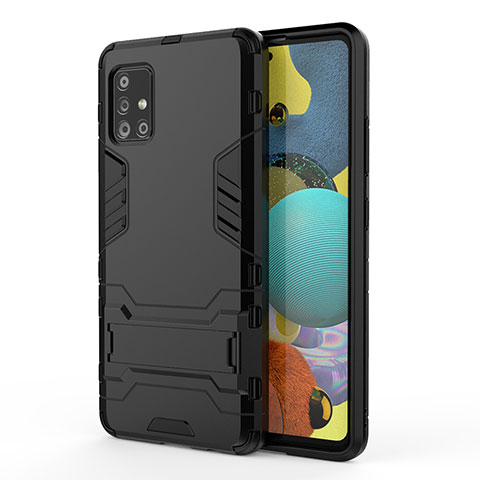 Coque Contour Silicone et Plastique Housse Etui Mat avec Support KC2 pour Samsung Galaxy M40S Noir