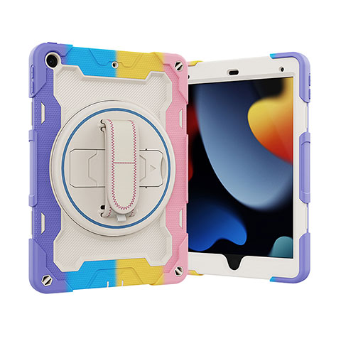 Coque Contour Silicone et Plastique Housse Etui Mat avec Support L03 pour Apple iPad 10.2 (2019) Violet