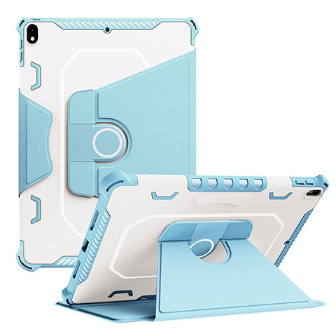 Coque Contour Silicone et Plastique Housse Etui Mat avec Support L04 pour Apple iPad Air 3 Bleu