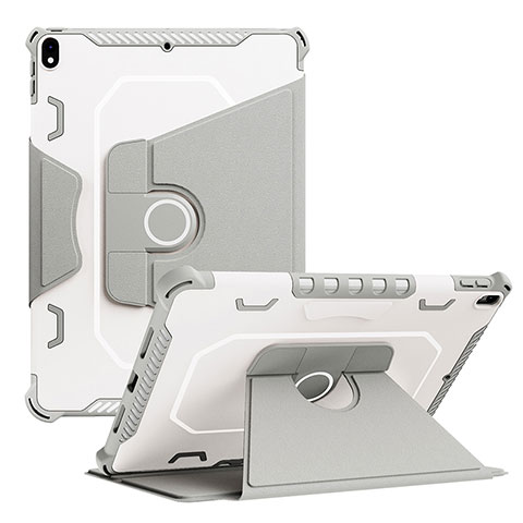 Coque Contour Silicone et Plastique Housse Etui Mat avec Support L04 pour Apple iPad Air 3 Gris