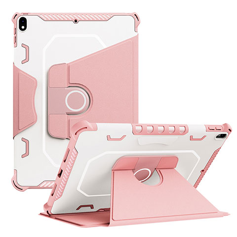 Coque Contour Silicone et Plastique Housse Etui Mat avec Support L04 pour Apple iPad Pro 10.5 Rose