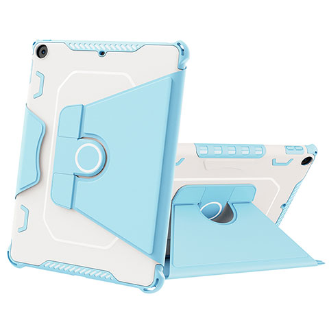 Coque Contour Silicone et Plastique Housse Etui Mat avec Support L04 pour Apple New iPad 9.7 (2018) Bleu