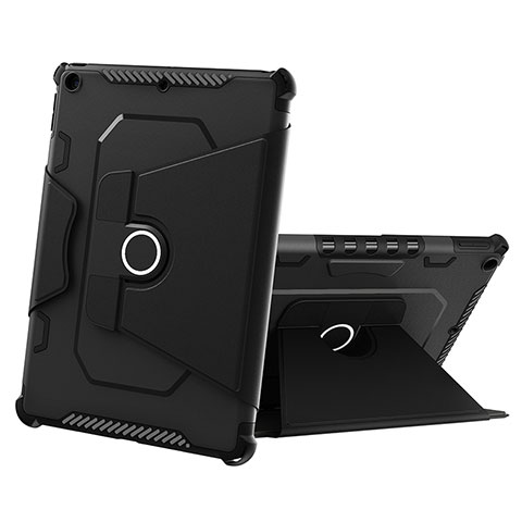 Coque Contour Silicone et Plastique Housse Etui Mat avec Support L05 pour Apple iPad 10.2 (2019) Noir