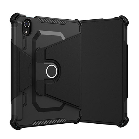 Coque Contour Silicone et Plastique Housse Etui Mat avec Support L05 pour Apple iPad Mini 6 Noir