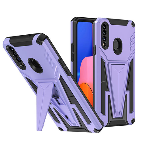 Coque Contour Silicone et Plastique Housse Etui Mat avec Support MQ1 pour Samsung Galaxy A20s Violet