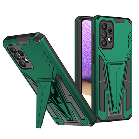 Coque Contour Silicone et Plastique Housse Etui Mat avec Support MQ1 pour Samsung Galaxy A52 4G Vert