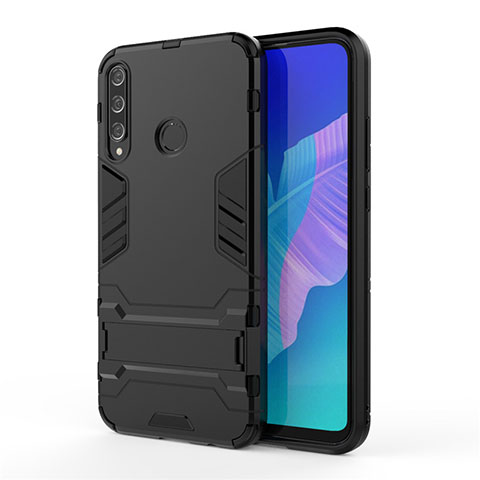 Coque Contour Silicone et Plastique Housse Etui Mat avec Support pour Huawei Honor 9C Noir