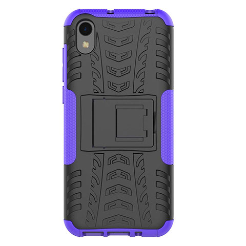 Coque Contour Silicone et Plastique Housse Etui Mat avec Support pour Huawei Honor Play 8 Violet