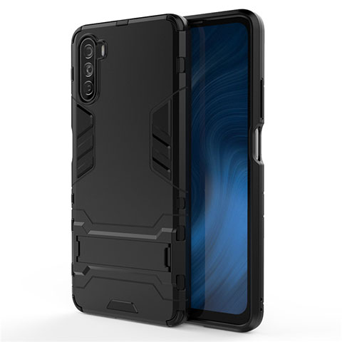 Coque Contour Silicone et Plastique Housse Etui Mat avec Support pour Huawei Mate 40 Lite 5G Noir