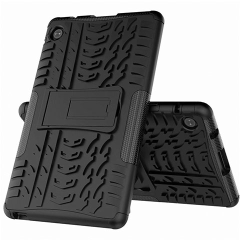 Coque Contour Silicone et Plastique Housse Etui Mat avec Support pour Huawei MatePad T 8 Noir