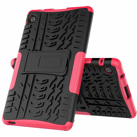 Coque Contour Silicone et Plastique Housse Etui Mat avec Support pour Huawei MatePad T 8 Rose