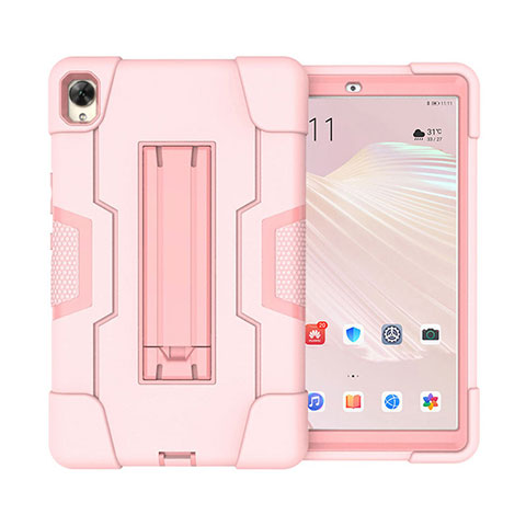 Coque Contour Silicone et Plastique Housse Etui Mat avec Support pour Huawei MediaPad M6 10.8 Rose