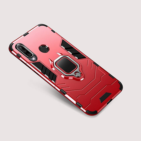 Coque Contour Silicone et Plastique Housse Etui Mat avec Support pour Huawei Nova 4e Rouge