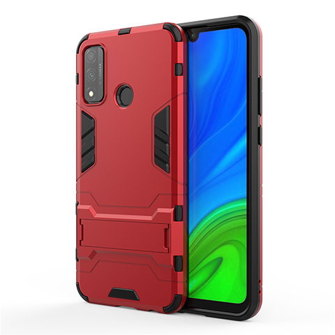 Coque Contour Silicone et Plastique Housse Etui Mat avec Support pour Huawei Nova Lite 3 Plus Rouge