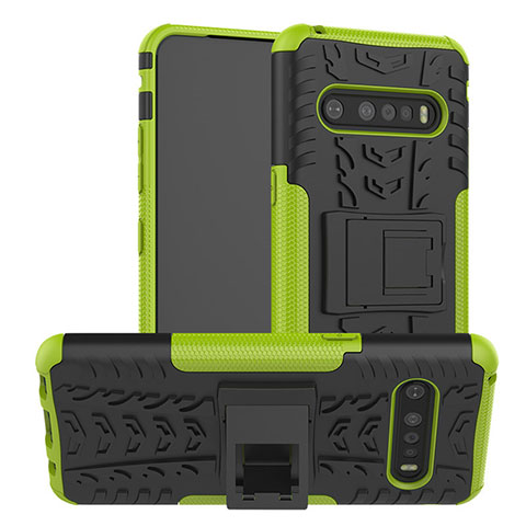 Coque Contour Silicone et Plastique Housse Etui Mat avec Support pour LG V60 ThinQ 5G Vert