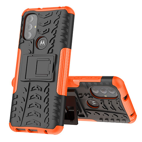 Coque Contour Silicone et Plastique Housse Etui Mat avec Support pour Motorola Moto G Play Gen 2 Orange