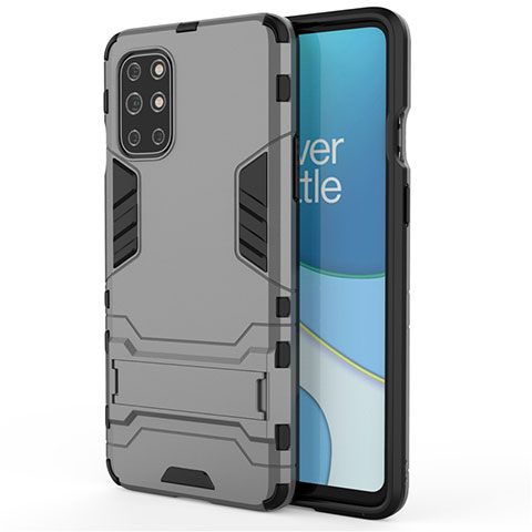 Coque Contour Silicone et Plastique Housse Etui Mat avec Support pour OnePlus 8T 5G Gris