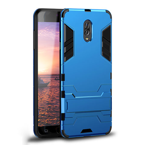 Coque Contour Silicone et Plastique Housse Etui Mat avec Support pour Samsung Galaxy C7 (2017) Bleu Ciel