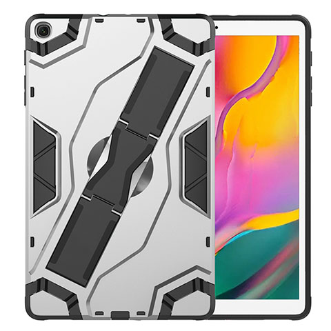 Coque Contour Silicone et Plastique Housse Etui Mat avec Support pour Samsung Galaxy Tab S5e 4G 10.5 SM-T725 Argent