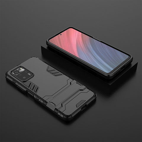 Coque Contour Silicone et Plastique Housse Etui Mat avec Support pour Xiaomi Poco X3 GT 5G Noir