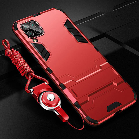 Coque Contour Silicone et Plastique Housse Etui Mat avec Support R02 pour Huawei Nova 7i Rouge