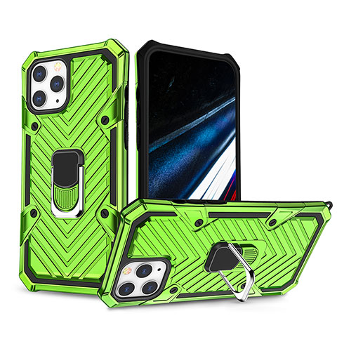 Coque Contour Silicone et Plastique Housse Etui Mat avec Support YF1 pour Apple iPhone 13 Pro Max Pastel Vert