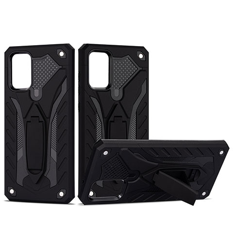 Coque Contour Silicone et Plastique Housse Etui Mat avec Support YF1 pour Samsung Galaxy S20 5G Noir