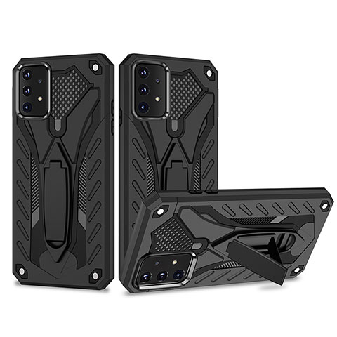 Coque Contour Silicone et Plastique Housse Etui Mat avec Support YF2 pour Samsung Galaxy A52 4G Noir