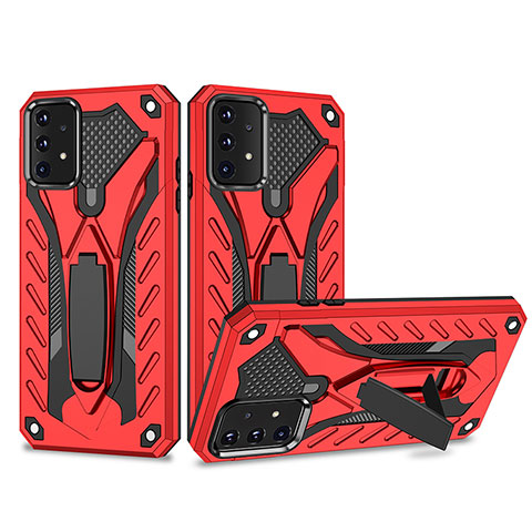 Coque Contour Silicone et Plastique Housse Etui Mat avec Support YF2 pour Samsung Galaxy A52s 5G Rouge