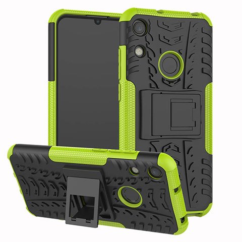 Coque Contour Silicone et Plastique Housse Etui Mat avec Support Z01 pour Huawei Honor 8A Vert