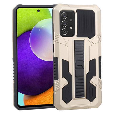 Coque Contour Silicone et Plastique Housse Etui Mat avec Support ZJ1 pour Samsung Galaxy A52 4G Or