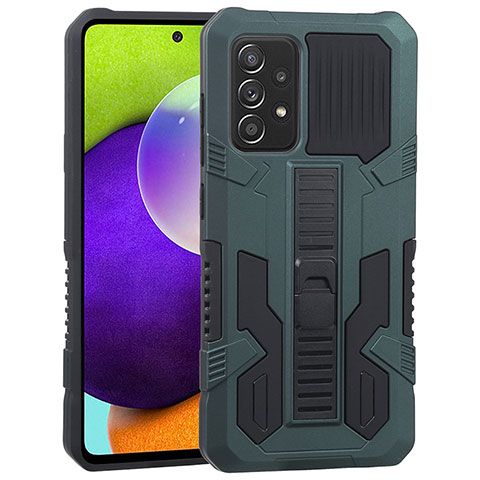 Coque Contour Silicone et Plastique Housse Etui Mat avec Support ZJ1 pour Samsung Galaxy A52s 5G Vert