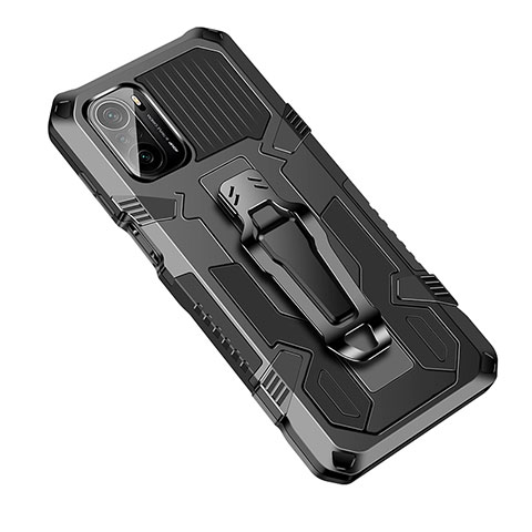 Coque Contour Silicone et Plastique Housse Etui Mat avec Support ZJ2 pour Xiaomi Mi 11i 5G Gris