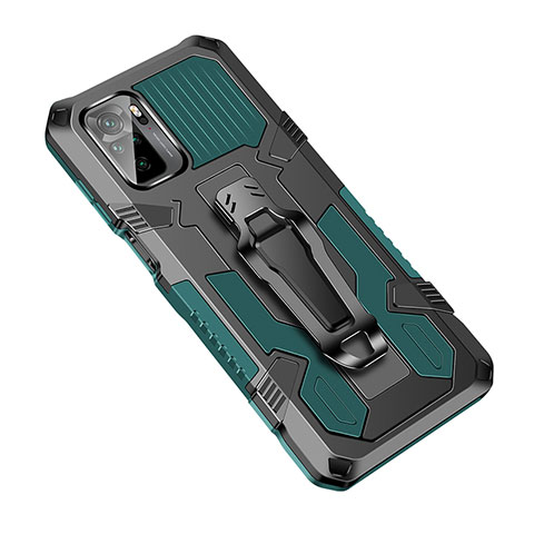 Coque Contour Silicone et Plastique Housse Etui Mat avec Support ZJ2 pour Xiaomi Poco M5S Vert