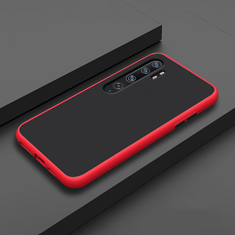 Coque Contour Silicone et Plastique Housse Etui Mat D01 pour Xiaomi Mi Note 10 Pro Rouge