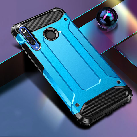 Coque Contour Silicone et Plastique Housse Etui Mat K01 pour Huawei P Smart+ Plus (2019) Bleu